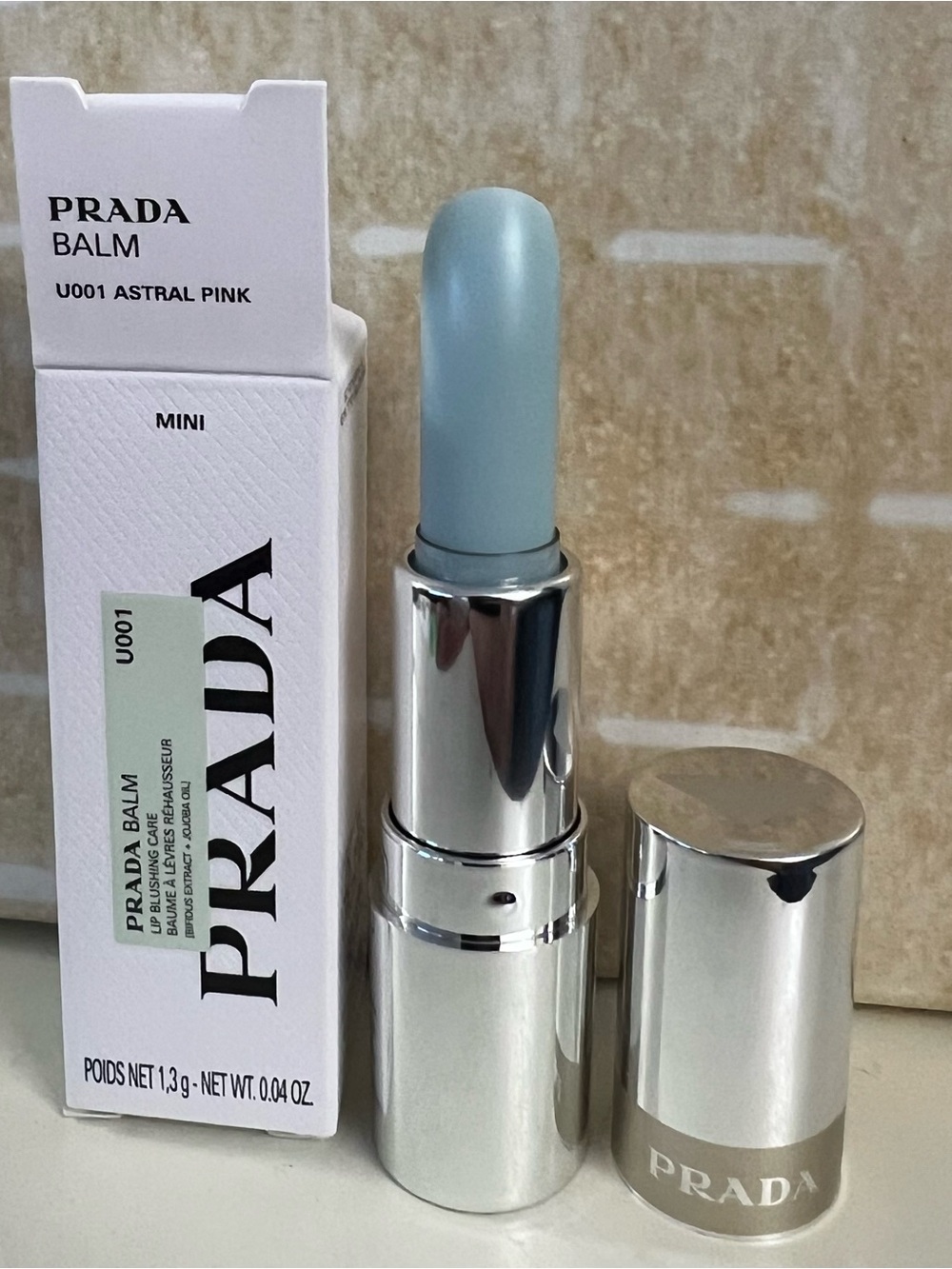 PRADA Moisturizing Lip Balm Astral Pink U001 mini 0.04oz x2